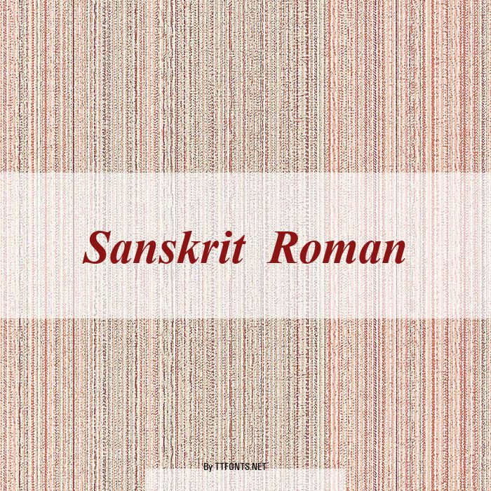 Sanskrit  Roman example